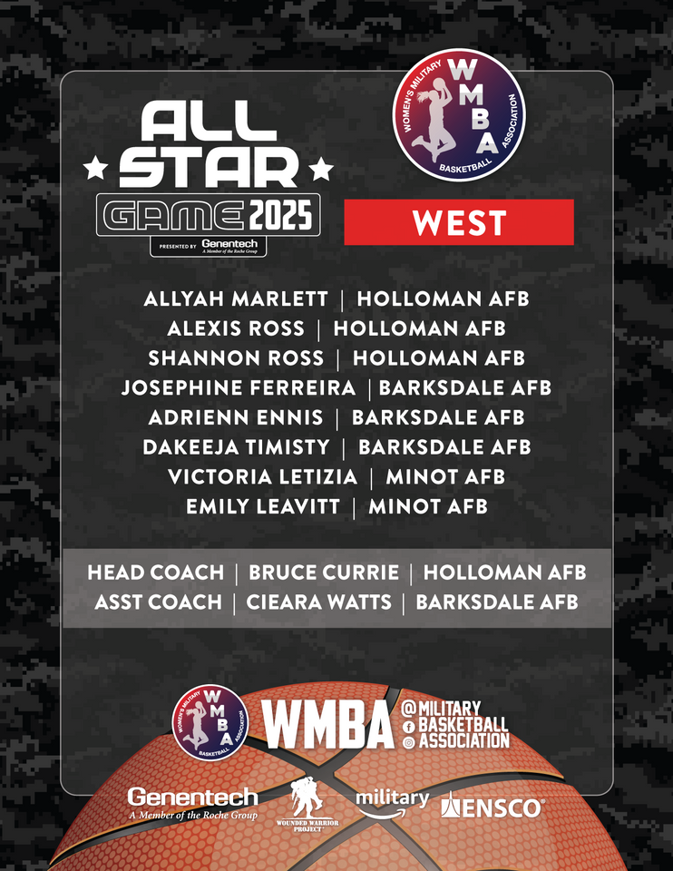 2025 Womens Military Basketball Association All Star Game West Team