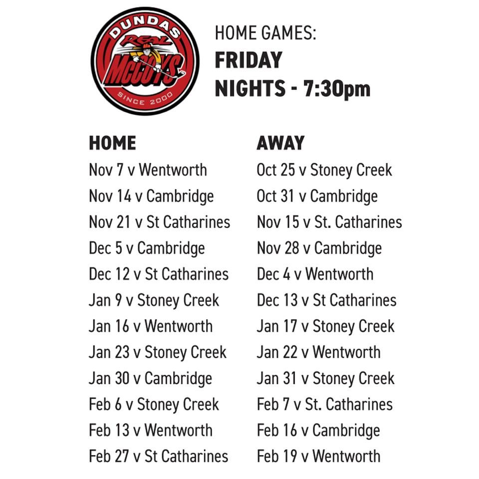 McCoys 2025-26 regular season schedule