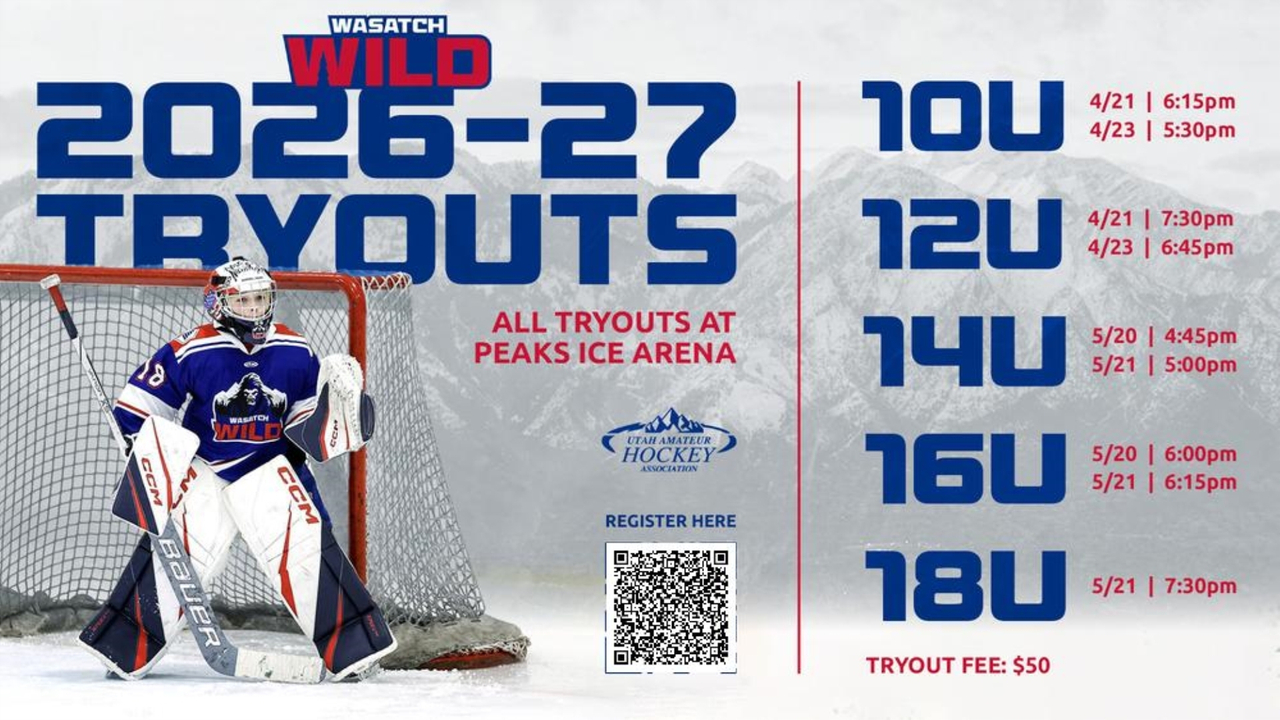 Flyer for Wasatch Wild 2026-2027 tryouts