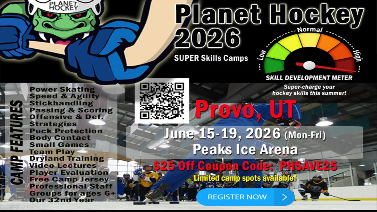 Flyer for Planet Hockey 2026 skills camp