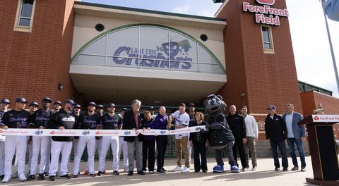 LAKE ERIE CRUSHERS AND FOREFRONT TECHNOLOGY CELEBRATE RIBBON CUTTING OF NEW HOME, FOREFRONT FIELD