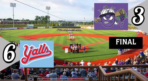 Crushers Turn Wacky Triple Play in 6-3 Loss to Y’alls