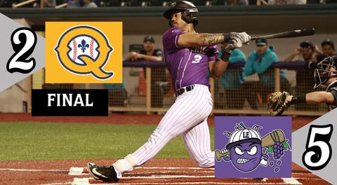 Crushers Get Clutch Two-Out Hitting From Jett, Split Doubleheader in Hostile Quebec