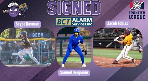 Crushers Ink Arizona State Slugger Jacob Tobias, Outfielders Bryce Hayman and Samuel Benjamin