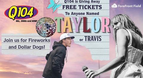Q104 Partnering to Provide Fans Named “Taylor” or “Travis” Free Tickets to Swiftie Night May 30th