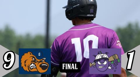 Crushers Defeated by Grizzlies 9-1