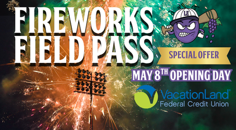 Crushers Offering First-Ever Opening Day Fireworks Field Pass