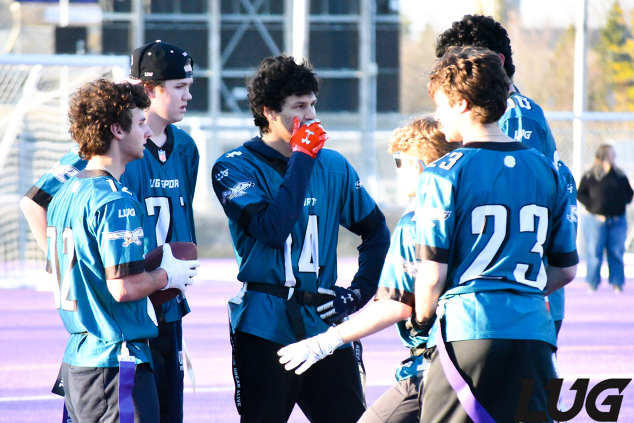 LUG league players captured during game action