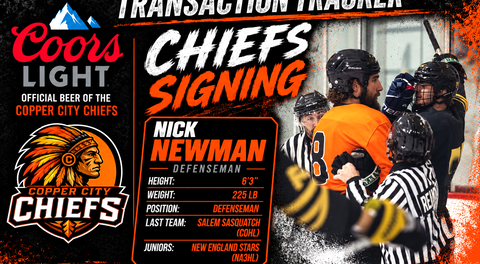 Copper City Chiefs Sign Tough Defenseman Nick Newman