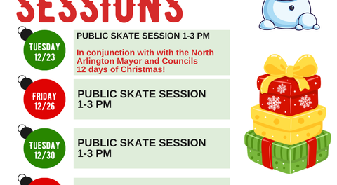 December Holiday Public Skating Sessions!