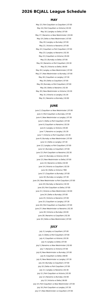 Away team is listed first, home team follows