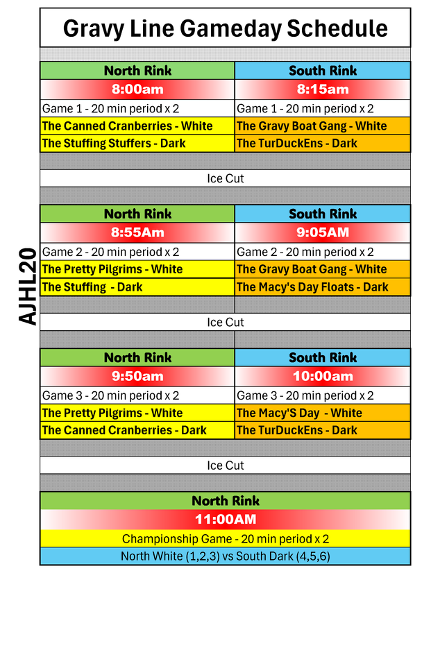 Gravy line games 2025 schedule