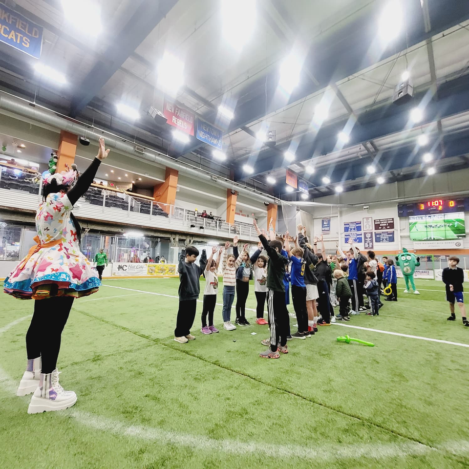 Kids on the field pre-game