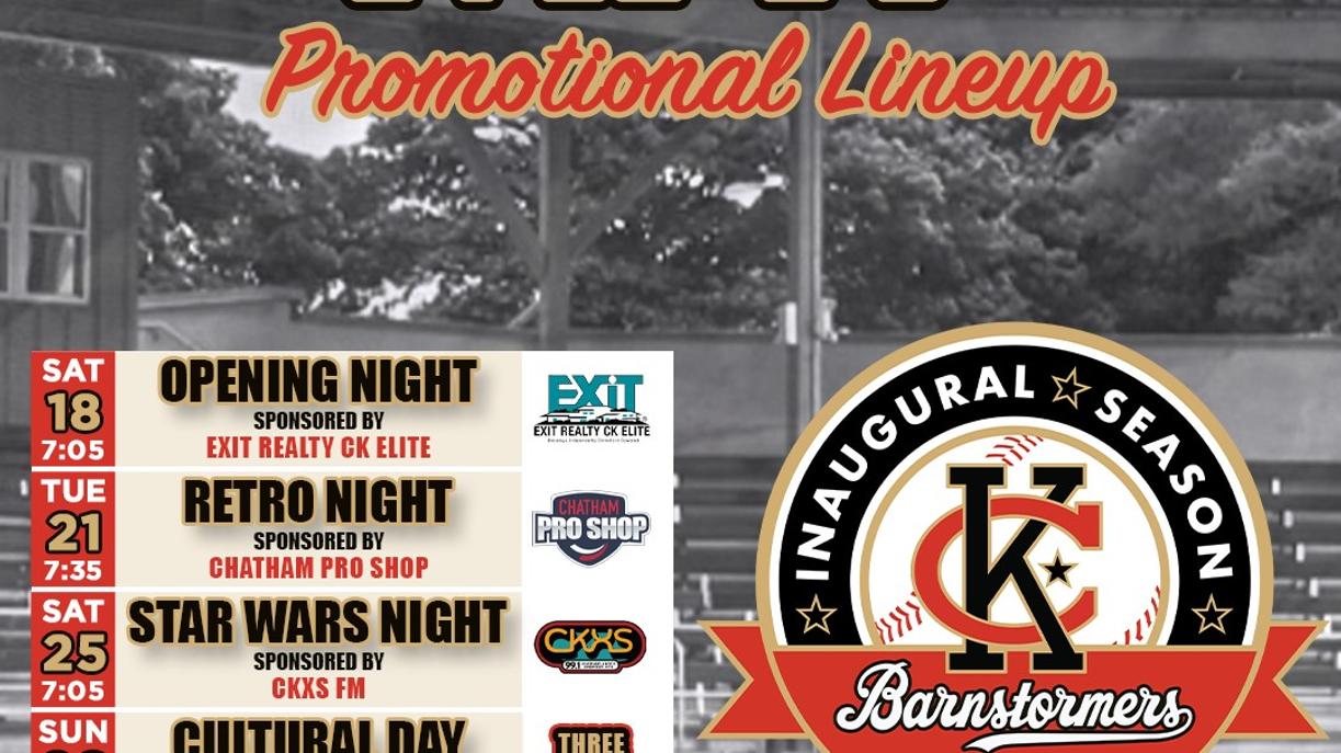 News Promotional schedule May 2024 ChathamKent Barnstormers