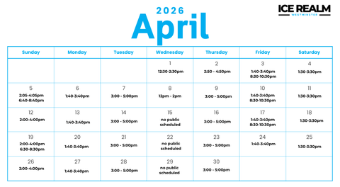 April Public Skating Schedule