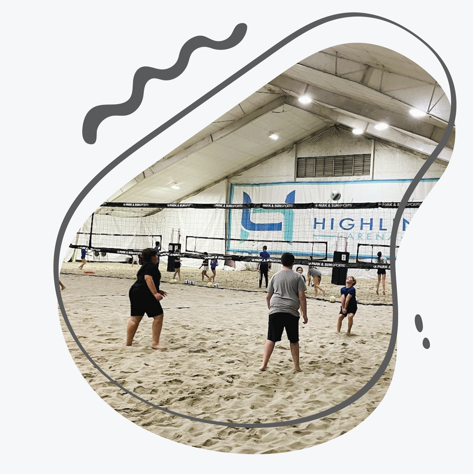 Kids playing volleyball