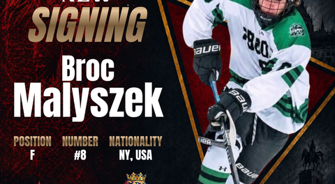 BRNO Lions Sign Forward Broc Malyszek