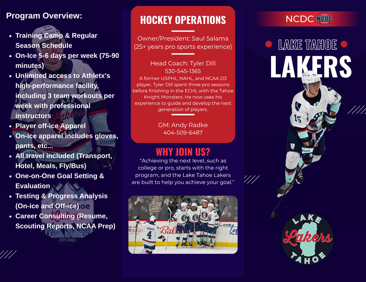 Lake Tahoe Lakers Brochure