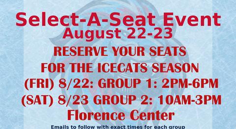 ICECATS ANNOUNCE SELECT-A-SEAT EVENT