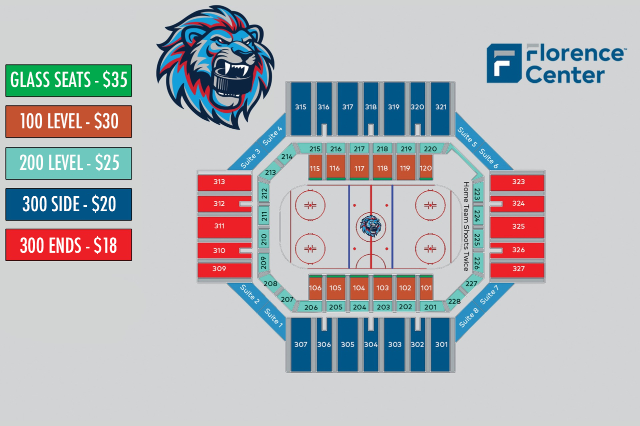 2025-26 Pee Dee IceCats Single Game Ticket Prices