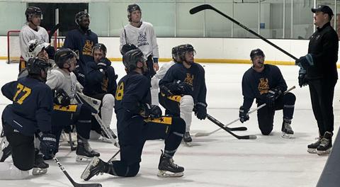 Coach Thompson Takes the Ice for FIRST PRACTICE with Indiana