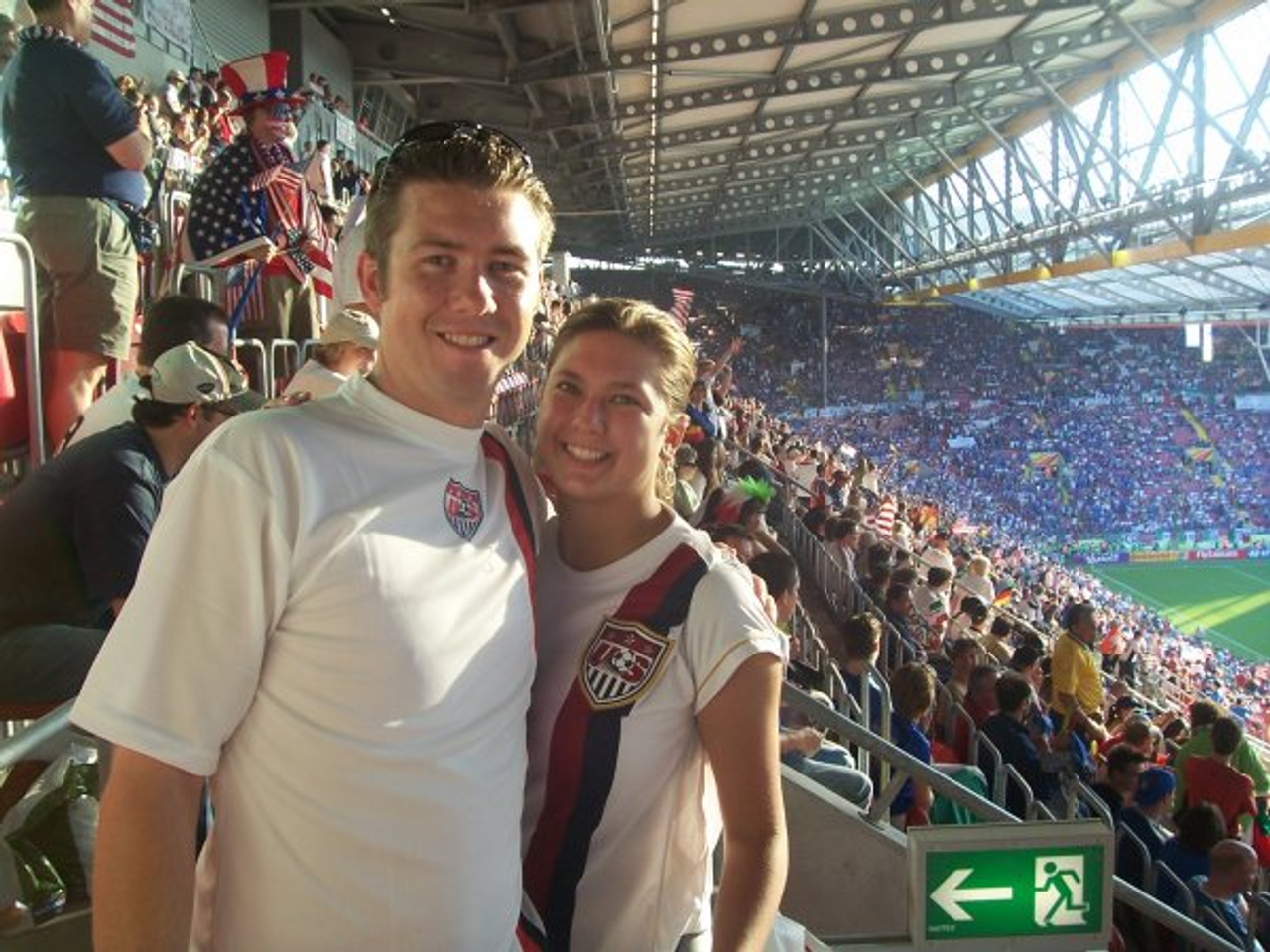 Brian Budzinski and his wife at the US-Italy World Cup match in 2004