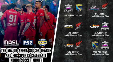 FOX Soccer Plus y FS2 transmitirán seis juegos de la MASL en el Mes del Indoor Soccer