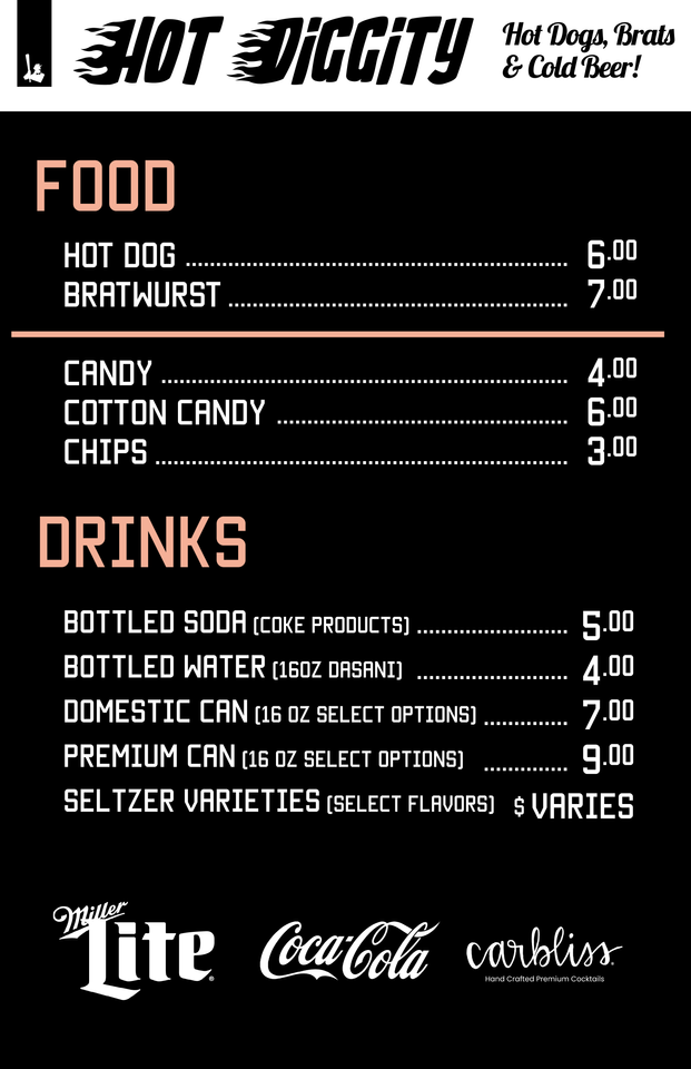Milkmen Menu