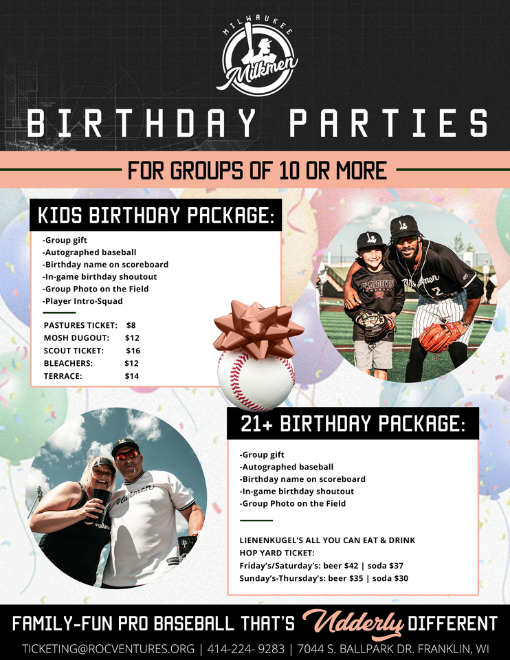 Birthday Parties Milwaukee Milkmen