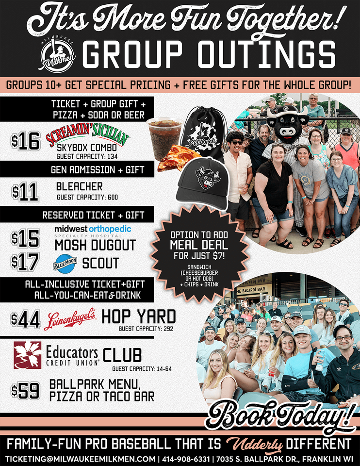 Milkmen Group Outings Flyer