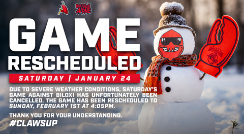 ROCK LOBSTERS POSTPONE JAN. 24 GAME FOR SAFETY