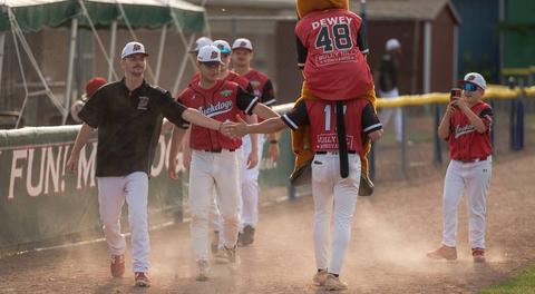 MAGIC NUMBER TO 3 AS JAMESTOWN LOSES; MUCKDOGS LOSE TO IRONBACKS 8-4