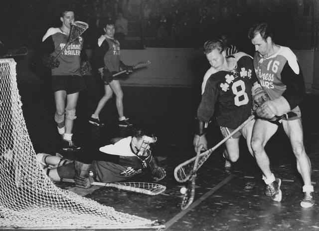1953 Whitey Severson in Mann Cup action