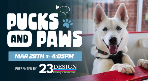 Pucks & Paws Presented by 23 Design Returns to The Tank This Sunday