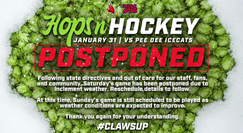 Game Postponement - Hops N Hockey