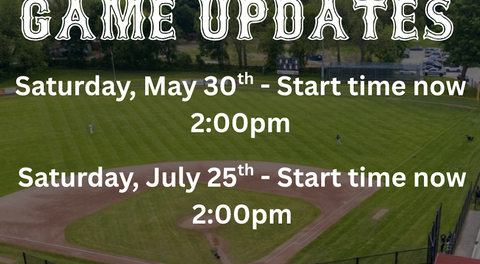 Updated Saturday Start Times at Arnold Anderson Stadium