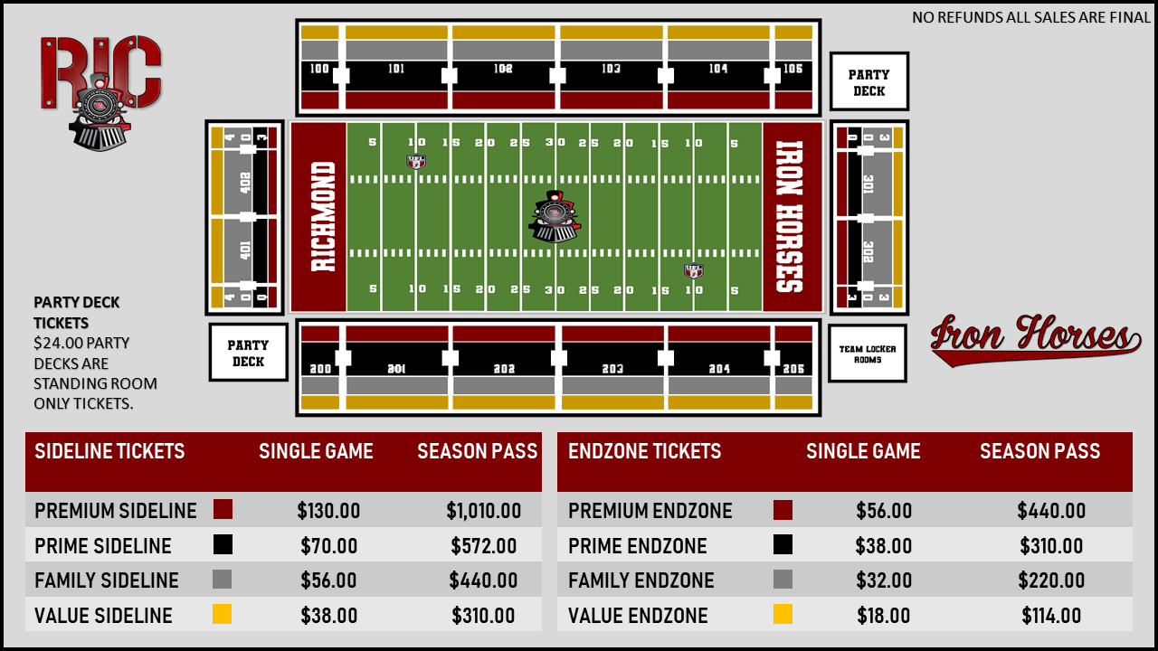 Season Ticket Deposits Official Site of the Richmond Iron Horses