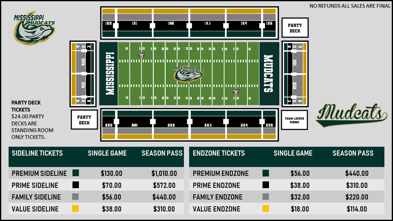 Season Ticket Deposits - Mississippi Mudcats - Official Site of the United Football League Season Ticket Deposits - Mississippi Mudcats - Official Site of the United Football League