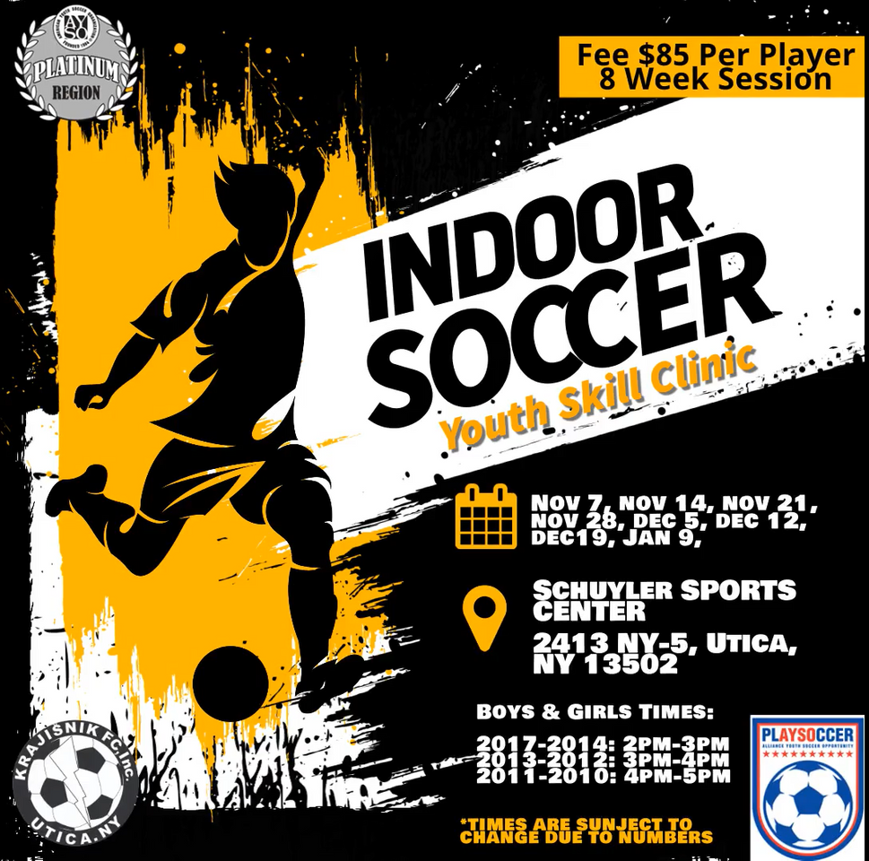 Indoor Soccer Clinic United Elite Krajisnik F.C Utica, NY
