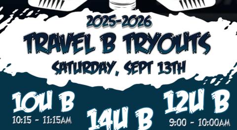 Travel B Tryouts - Sept 13th