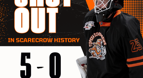 Bernard Shuts Door Behind 5 Goal Effort, Topeka Wins 5-0