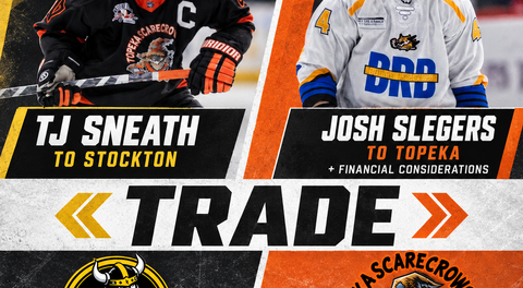 Topeka Scarecrows Acquire Defenseman Josh Slegers From Stockton