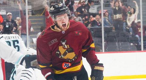 GERSTEIN NETS HAT TRICK AS MOCCASINS ROLL PAST RIVER DRAGONS 6–2