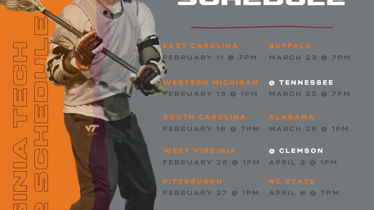 Hokies Release 2022 Slate Virginia Tech Men's Lacrosse