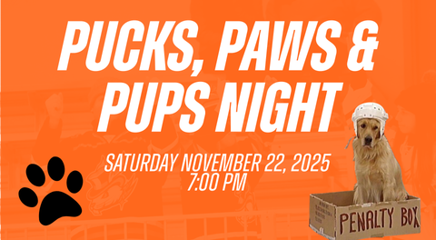 Join Us for Pucks, Paws, and Pups Night – Saturday, Nov. 22!