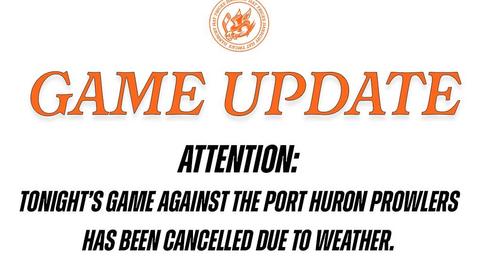Game Cancelled Due to Inclement Weather