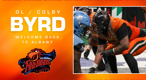 Albany Firebirds Re-Sign Championship-Winning Offensive Lineman Colby Byrd for 2026 Season