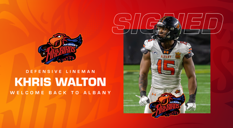 Albany Firebirds Announce Re-Signing of Defensive Lineman Khris Walton