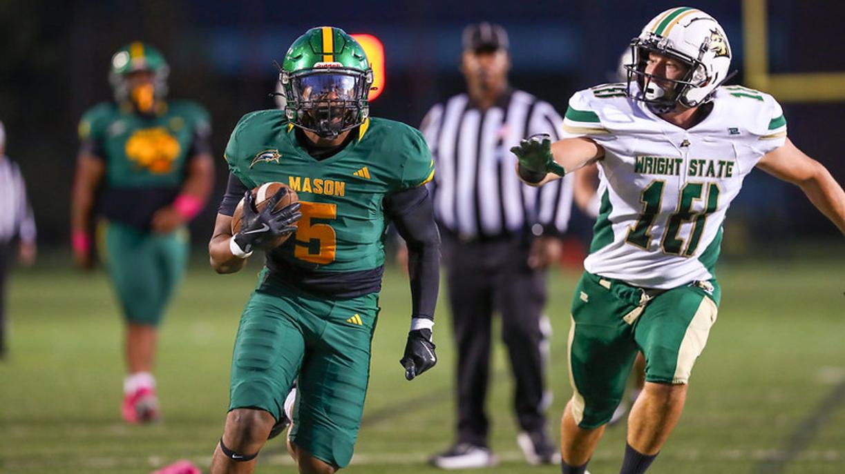 George Mathison Football News: Patriots Roll to 50–0 Win Over Wright State - George Mason Club ...