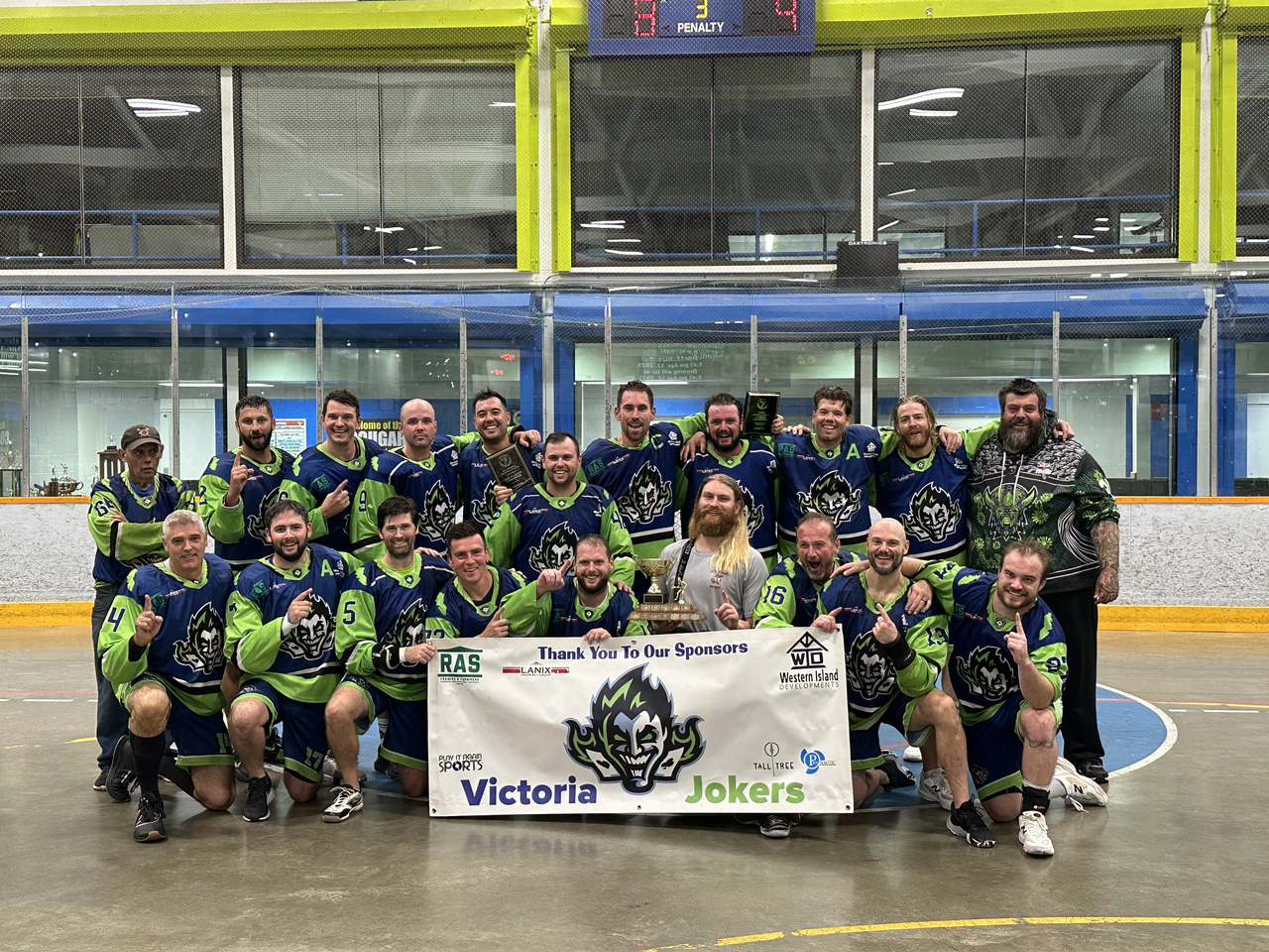 Victoria Jokers 2025 Team Photo as Vancouver Island Lacrosse League Champions